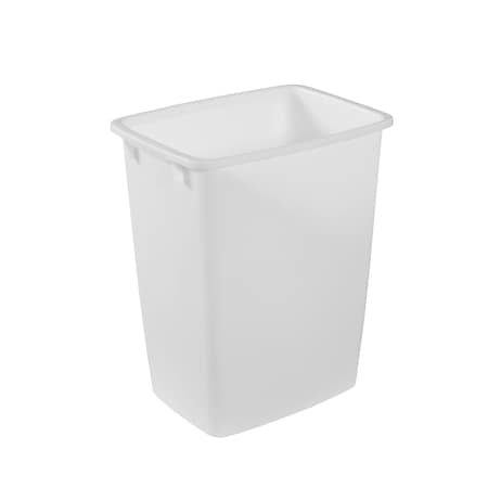 Rubbermaid 9 gal Rectangular Indoor Plastic Can, White, Plastic, 14.5 in. FG2806TPWHT